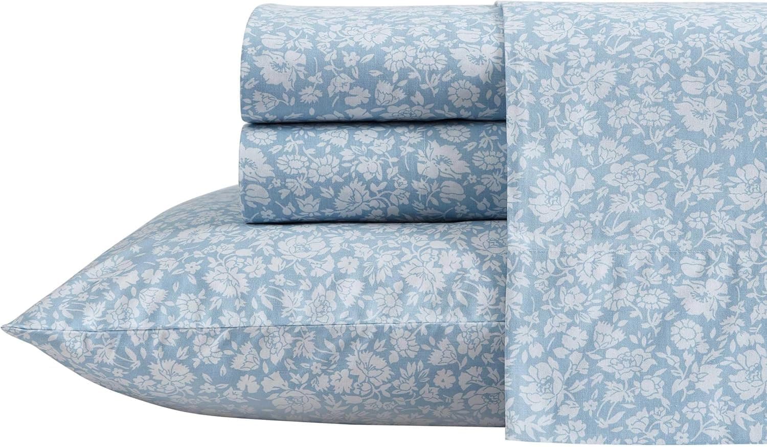 Parure de lit Laura Ashley Percale Coton Bleue ⌚