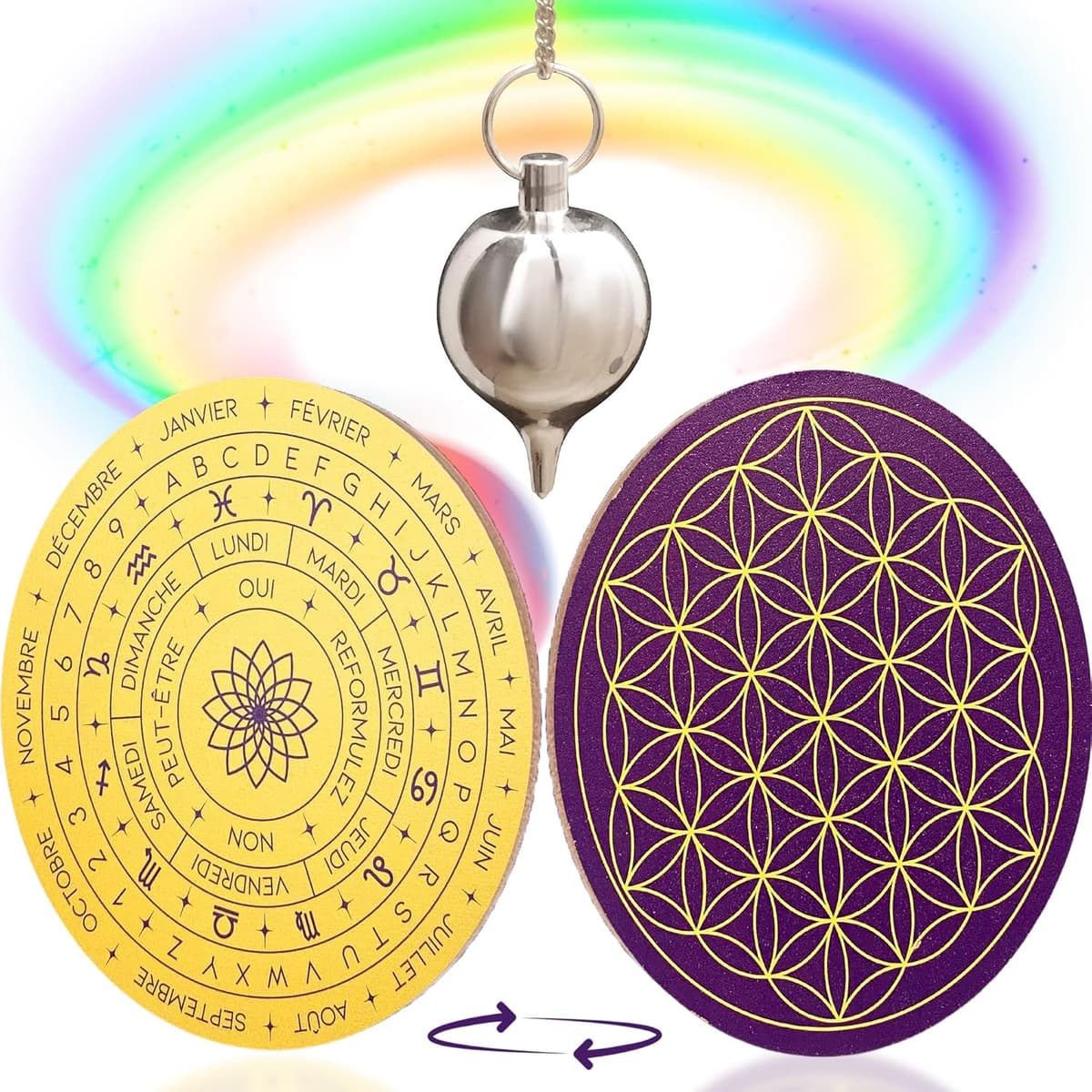 Pendule Divinatoire VIBRATIS avec Fleur de Vie ⚙️