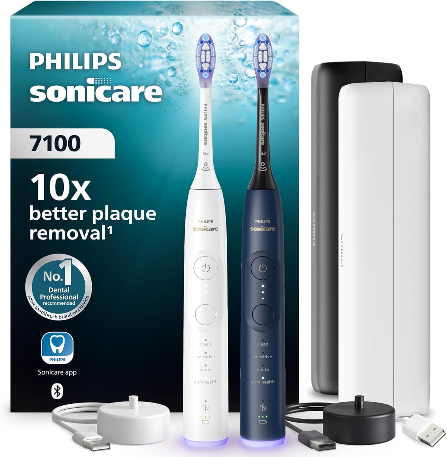 Philips Sonicare 7100 Brosse à dents électrique 2‑pack 🎧
