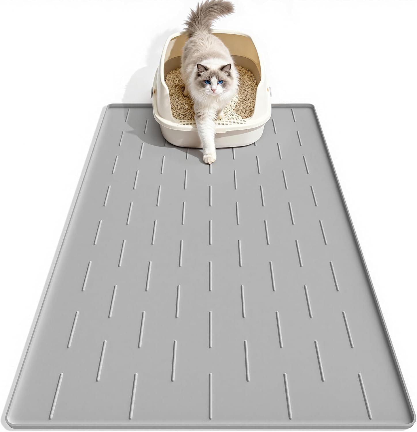 Pieviev Tapis Litière Chat Silicone 86x56cm ⌚
