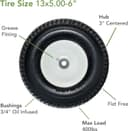 Thumbnail 3 de Pneu plat Marathon 30326 pour tondeuse à gazon 🚜