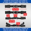 Thumbnail 3 de Protection de boucle en noir, 2 pièces, 21 cm ⚙️