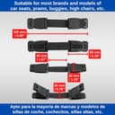 Thumbnail 3 de Protection de boucle pour siège d’enfant, 2 pièces, 15 cm ⚙️