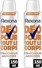 Rexona Déodorant spray 72h Fraîcheur Agrumes 2×150ml 🧴