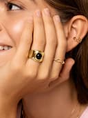 Thumbnail 4 de SINGULARU Bague My Onyx en laiton plaqué or 18 carats avec onyx 💍