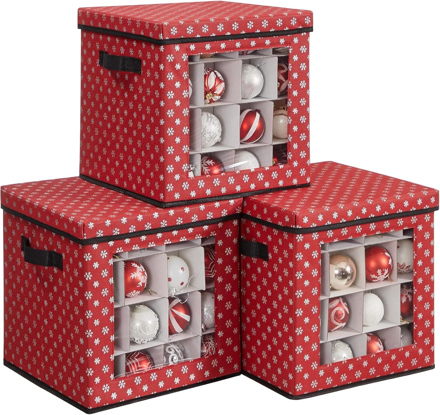 SONGMICS Rangement 64 compartiments 30,5 cm pour boules de Noël 🎄