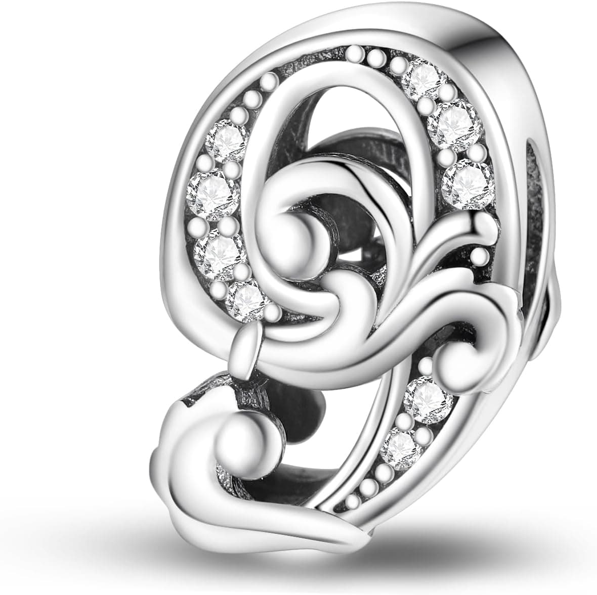 Symretie Pendentif chiffre 0 en argent 925 pour bracelet 📿