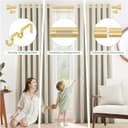 Thumbnail 1 de TANGWIN Tringle à rideaux double dorée 2,5 cm ⌚