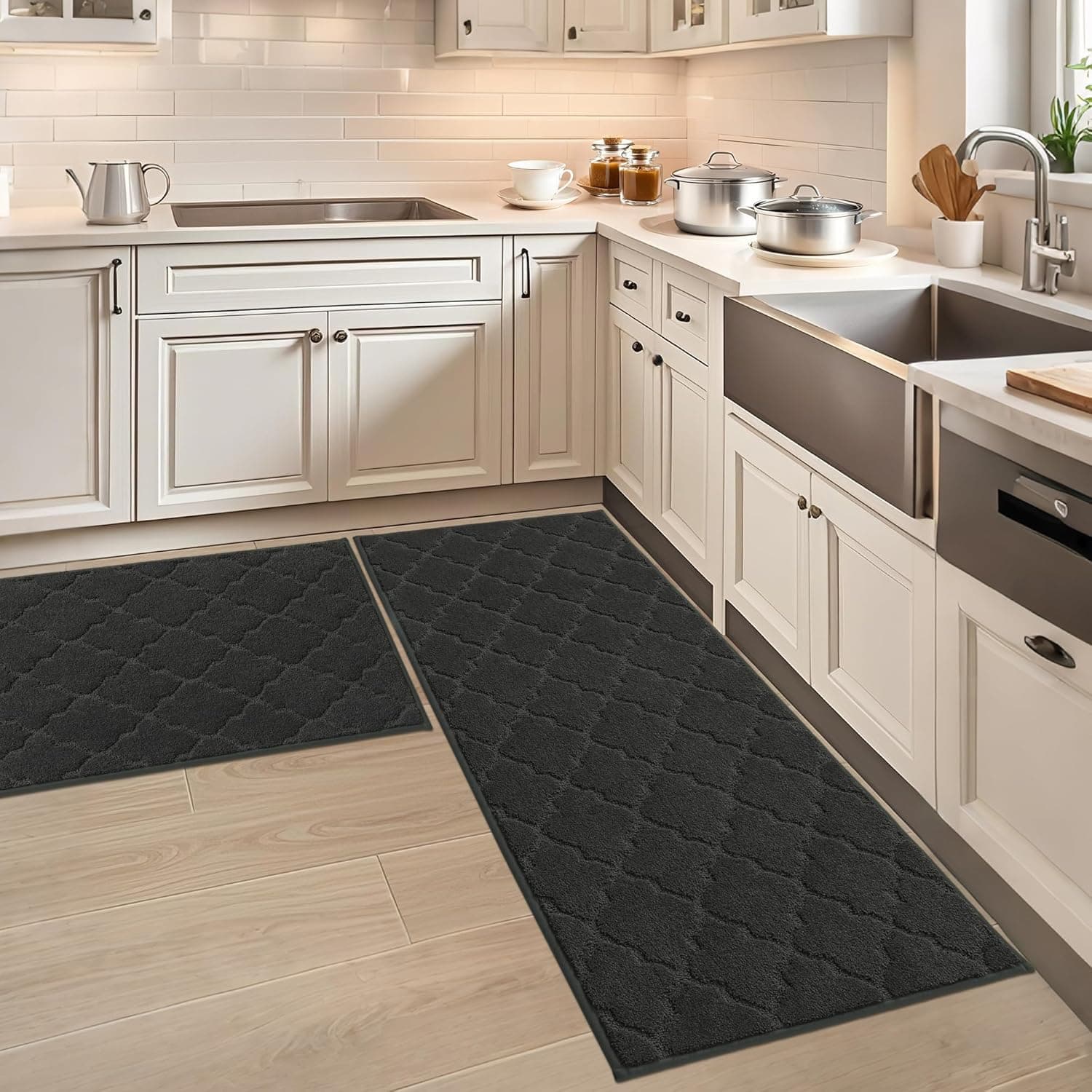 Tapis de cuisine COSY HOMEER 2 pièces, noir ⚙️