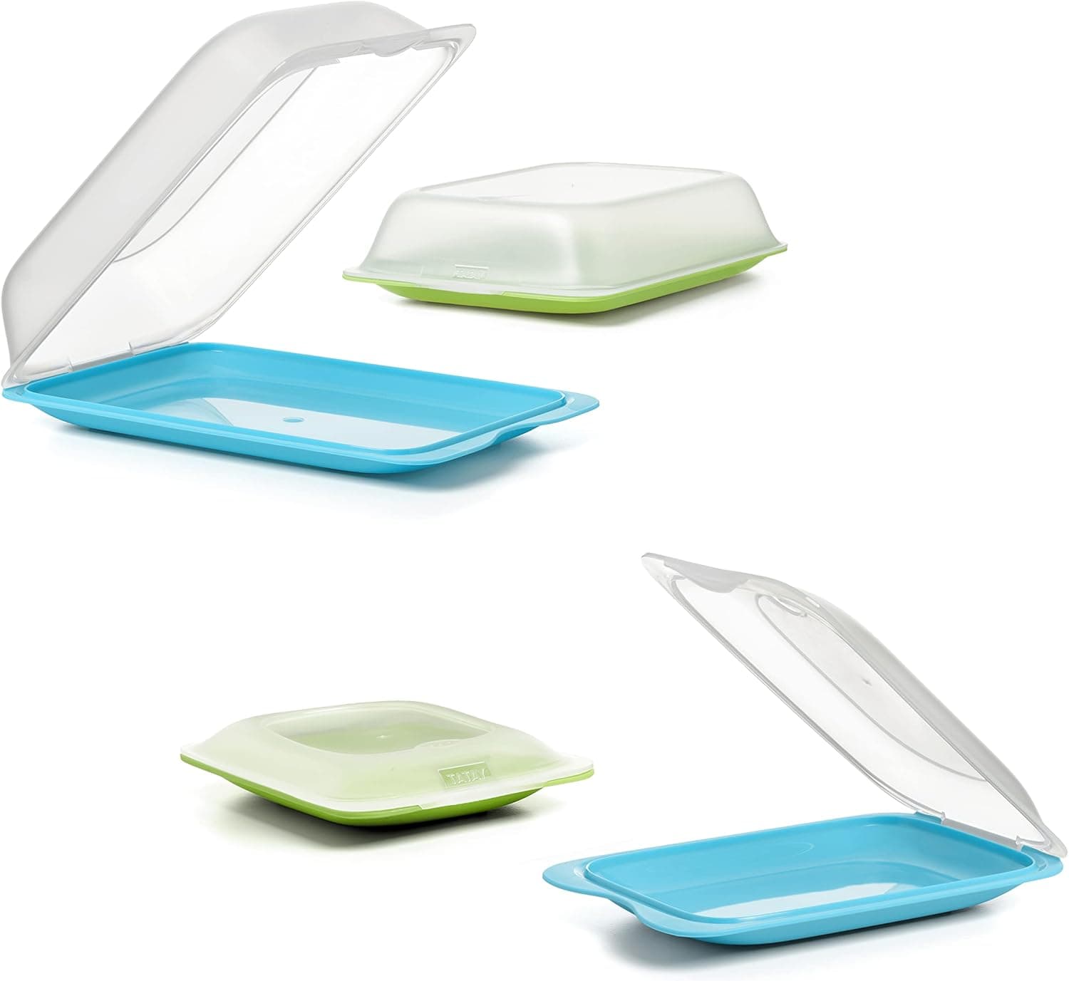 TATAY Boîtes charcuterie Fresh, set de 4, bleu et lime ⏳