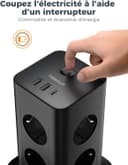 Thumbnail 6 de Tessan Multiprise 3600 W verticale 8 prises + 3 USB Noir ⌚