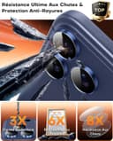 Thumbnail 3 de TOCOL Protection caméra iPhone 17 Pro Max lot de 2, verre trempé bleu 📷