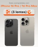 Thumbnail 1 de TOCOL Protection d'objectif iPhone 16 Pro Max, verre trempé HD, anti-buée, rose ⚙️