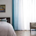 Thumbnail 2 de Topfinel 2 Panneaux Rideaux Bleu Canard et Blanc 140x225cm ⌚