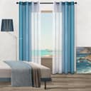 Thumbnail 6 de Topfinel 2 Panneaux Rideaux Bleu Canard et Blanc 140x225cm ⌚