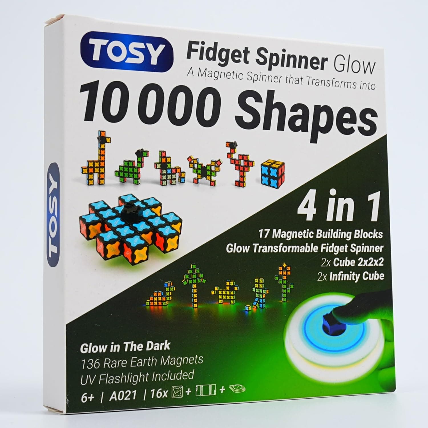 TOSY Fidget Spinner Glow 16 pièces ⚙️