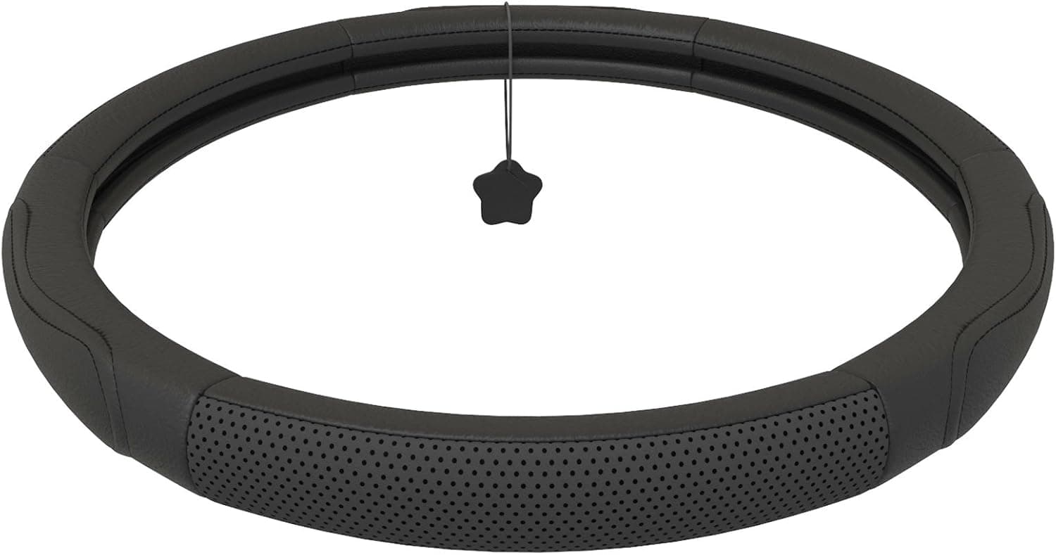 Upgrade4cars Couvre-volant cuir noir taille 37-39 cm 🚗