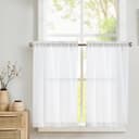 Thumbnail principal de Vangao Lot de 2 Rideaux Brise-bise Lin Blanc 65x90 cm ⌚