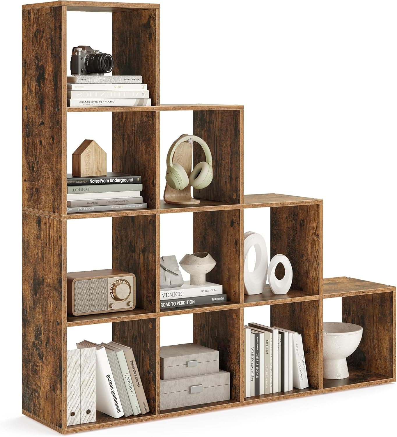 VASAGLE Bibliothèque 10 compartiments LBC10BX marron rustique 📚