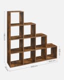 Thumbnail 5 de VASAGLE Bibliothèque 10 compartiments LBC10BX marron rustique 📚