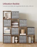 Thumbnail 6 de VASAGLE Bibliothèque 10 compartiments LBC10BX marron rustique 📚