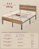 Thumbnail 1 de VASAGLE Cadre de lit 140 x 190 avec sommier métal RMB103K01 🛏️