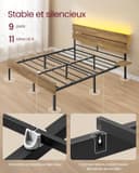 Thumbnail 4 de VASAGLE Cadre de lit 140 x 190 avec sommier métal RMB103K01 🛏️