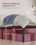 Thumbnail 1 de VASAGLE Cadre de Lit 160 x 200 avec Sommier Métal RMB155BD01 📦