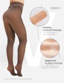 Thumbnail 5 de Viozocy Collants Chauds Hiver Femme Effet Peau 220g ⌚
