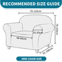 Thumbnail 2 de YSTELLAA Housse canapé velours 1 place universelle sofa cover gris argent 📺