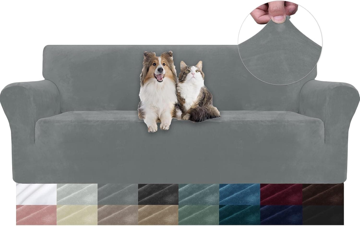 YSTELLAA Housse canapé velours 3 places, extensible 🛋️
