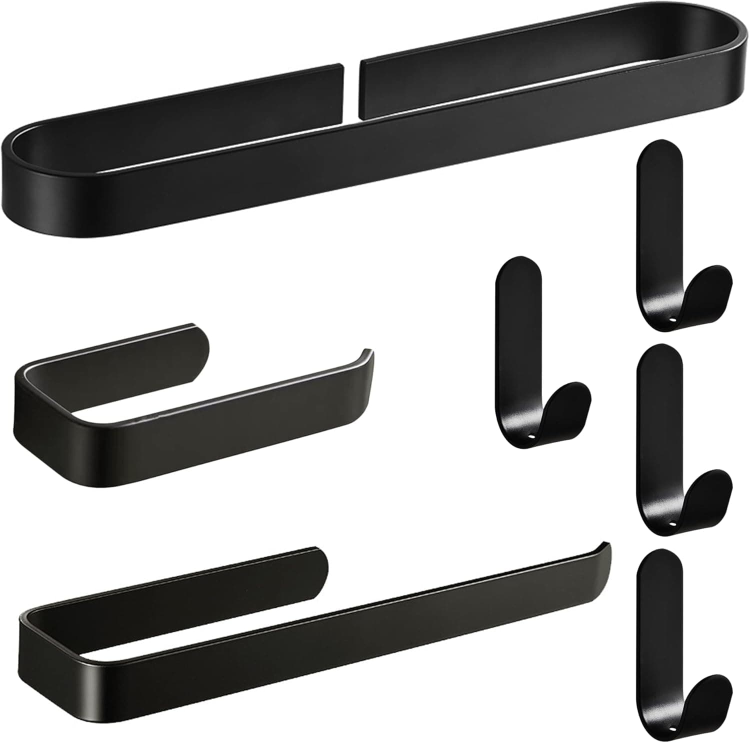 Set accessori bagno nero opaco 7 pezzi 🛁