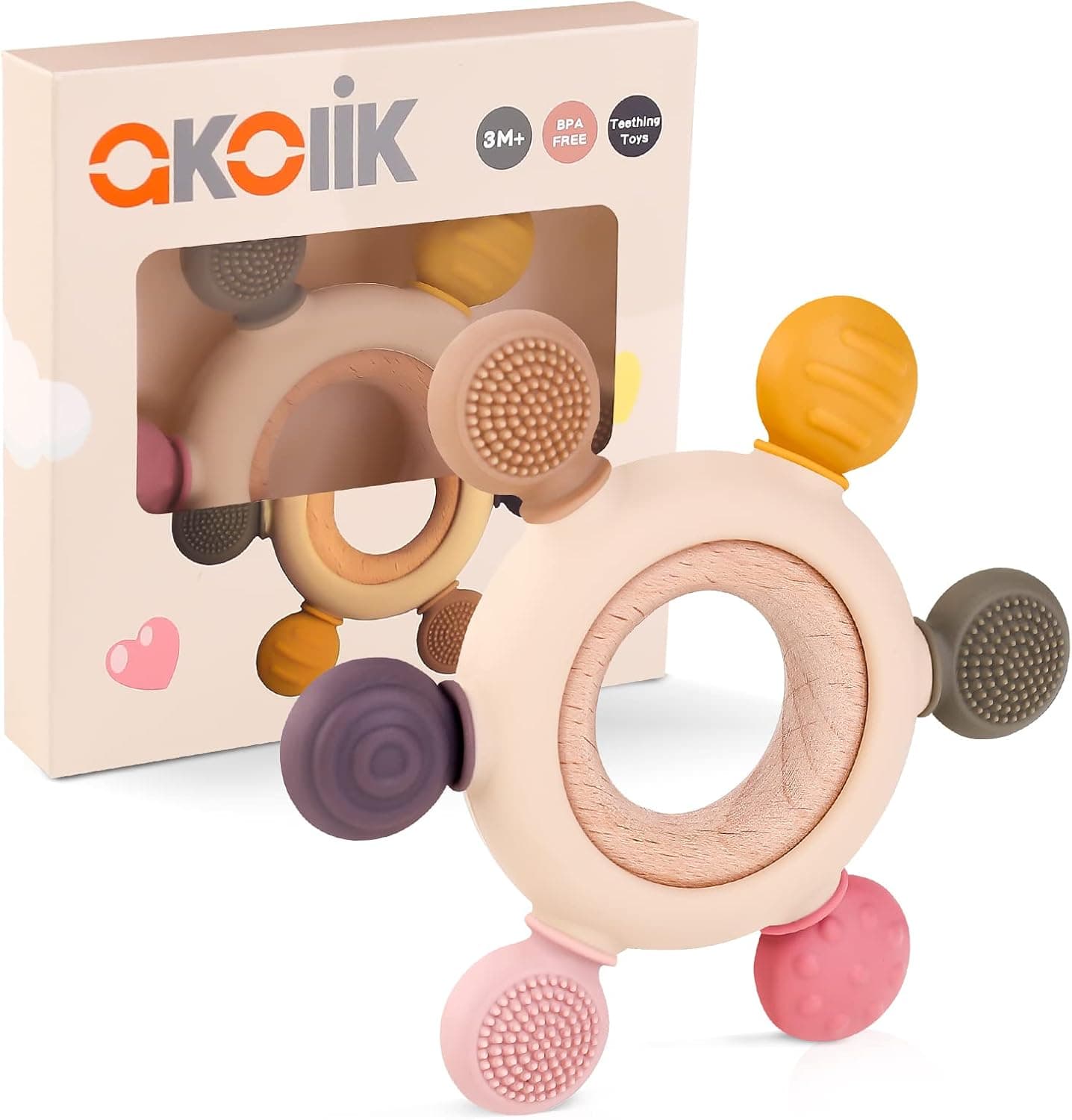 akolik Anello dentizione in silicone 3–12 mesi 🧸