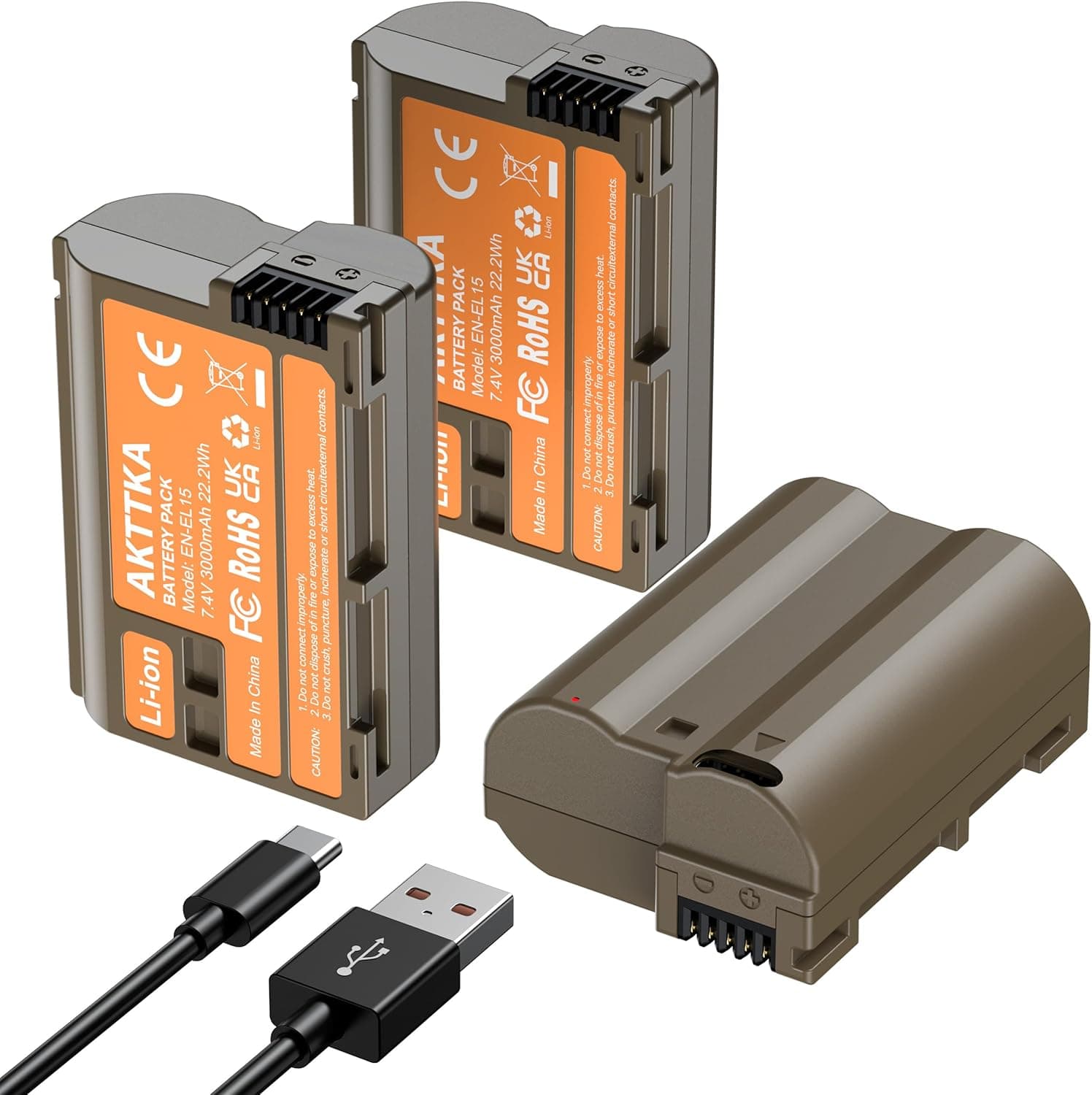 AKTTKA EN-EL15C 3000 mAh batterie per fotocamera (3 pezzi) 📷