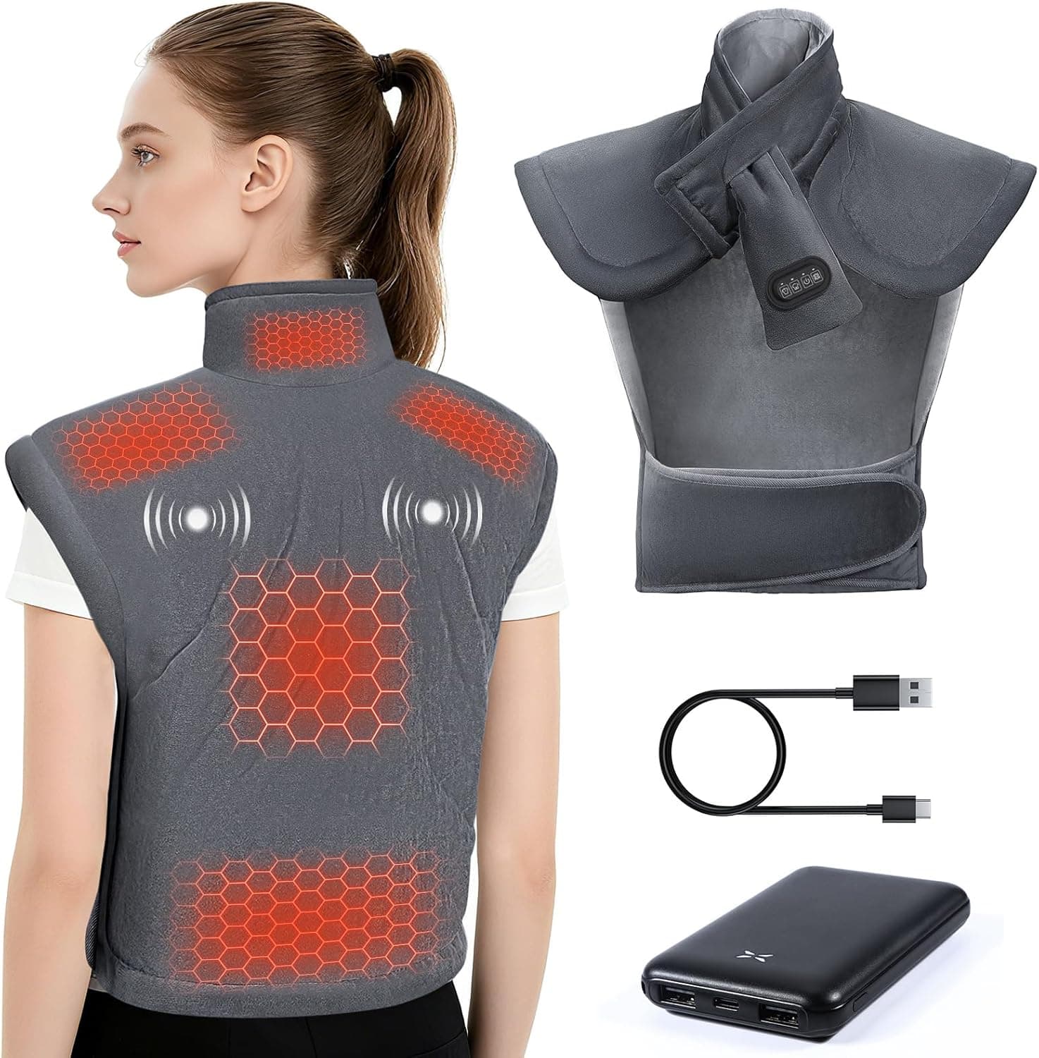 Arlierss Cuscino termico elettrico per collo e spalle 10000 mAh 🔋