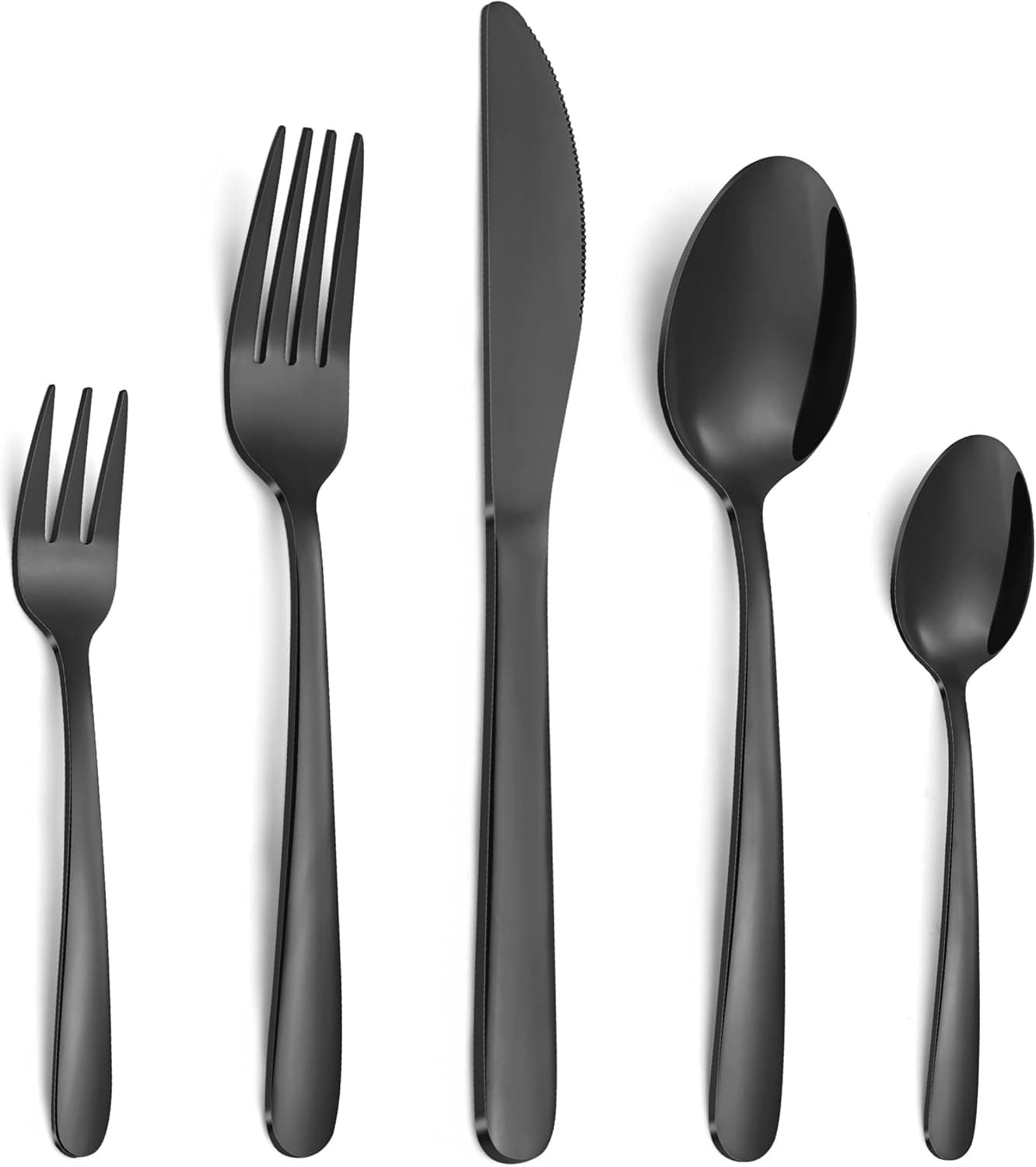 Bestdin Set posate 30 pezzi in acciaio inox, nero 🍴