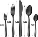 Thumbnail 1 de Bestdin Set posate 30 pezzi in acciaio inox, nero 🍴