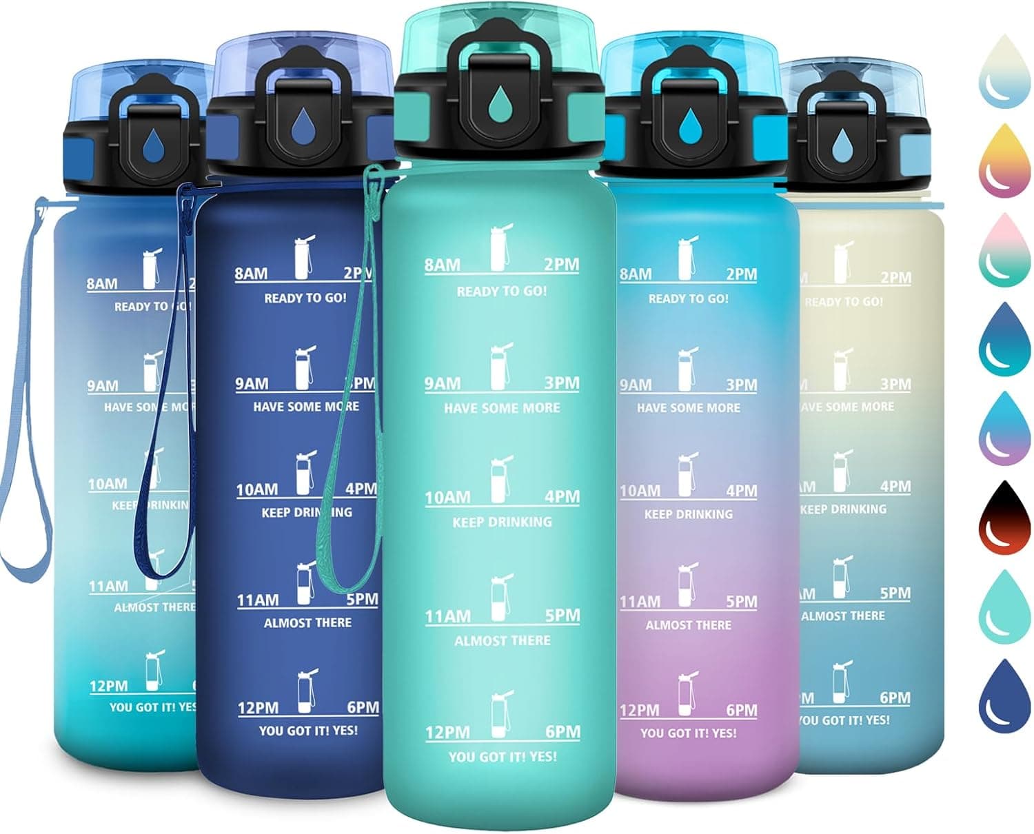 Borraccia 1 litro con filtro motivazionale e indicatore del tempo 🚰