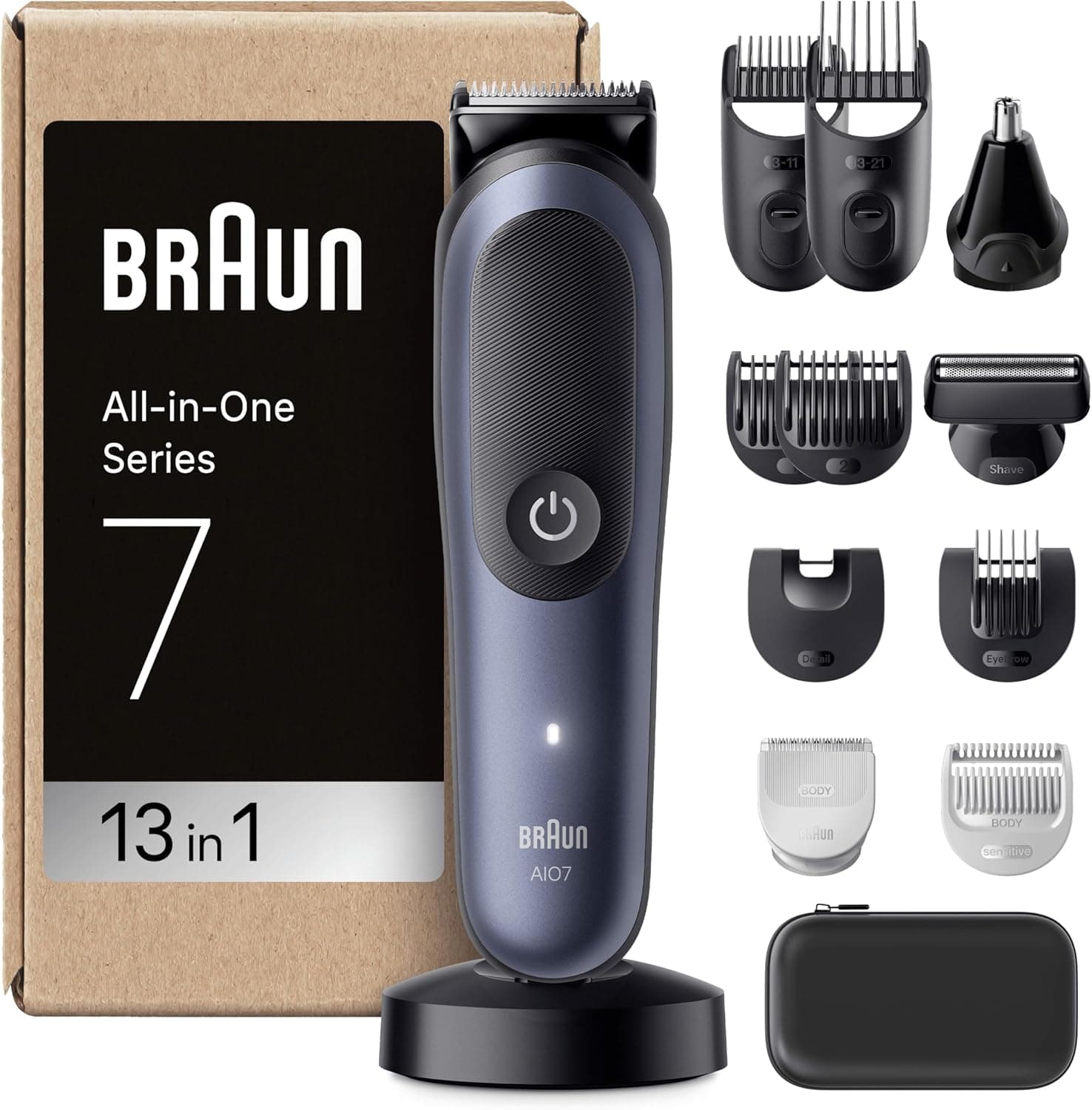 Braun Series 7 AIO7565 rifinitore all‑in‑one 13 in 1 120 min ⌚