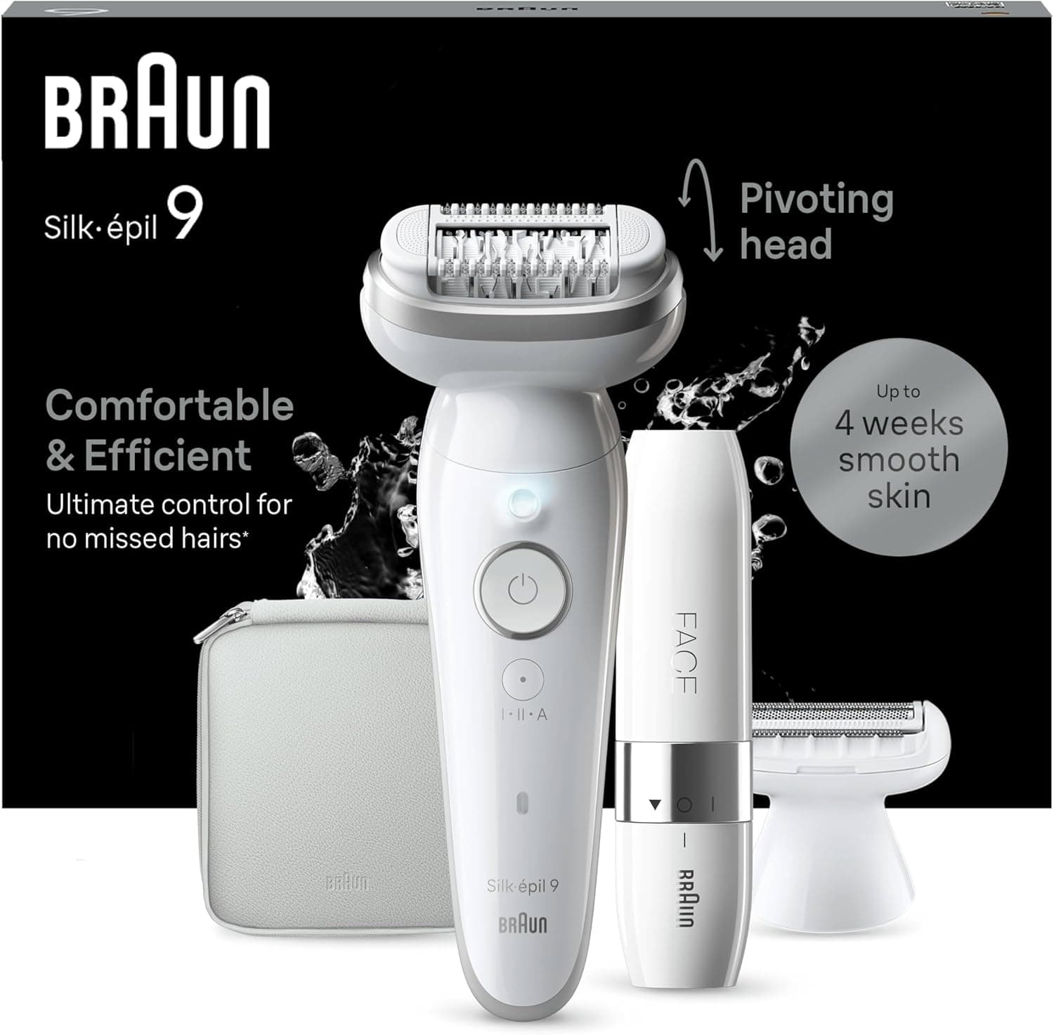 Braun Silk-épil 9 epilatore elettrico donna con testina flessibile 🎧