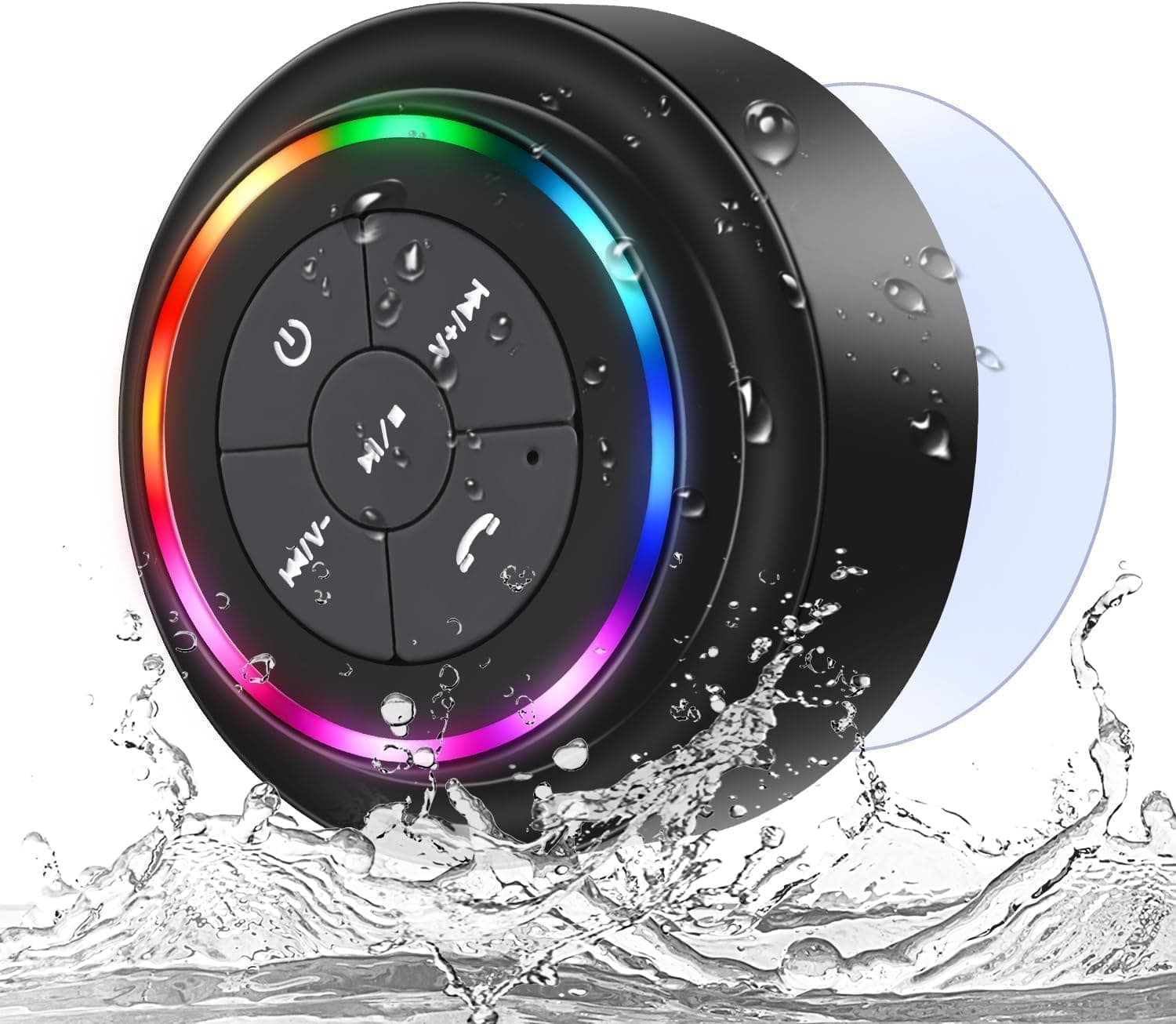 Cassa Bluetooth da doccia impermeabile IP7 con ventosa e luce RGB 🔊