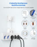 Thumbnail 1 de Ciabatta multipresa 5 posti con interruttori e cavo 0,1 m 🔌