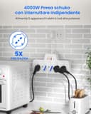 Thumbnail 2 de Ciabatta multipresa 5 posti con interruttori e cavo 0,1 m 🔌