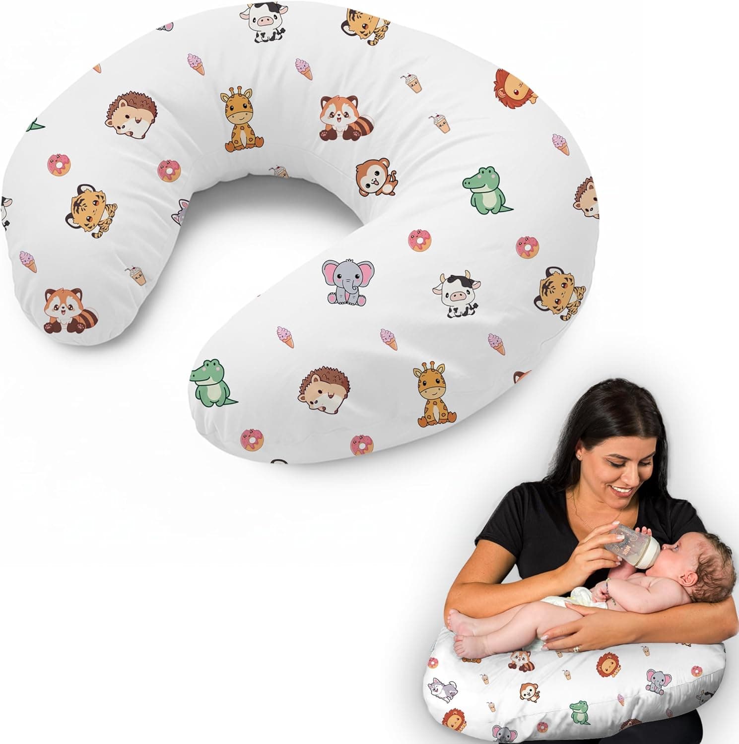 Cuscino allattamento e gravidanza ciambella in cotone 100% 🧸