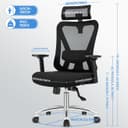 Thumbnail 1 de Durrafy Sedia Ufficio Ergonomica con poggiatesta e supporto lombare 💺