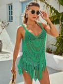 Thumbnail 6 de Ekouaer Copricostume da spiaggia in maglia con frange 👙