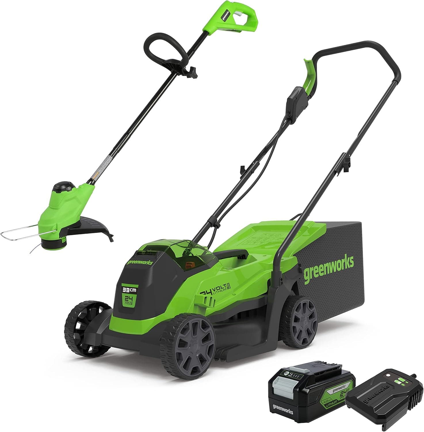 Greenworks Tools Tosaerba elettrico 24V 33 cm 30L 🌿
