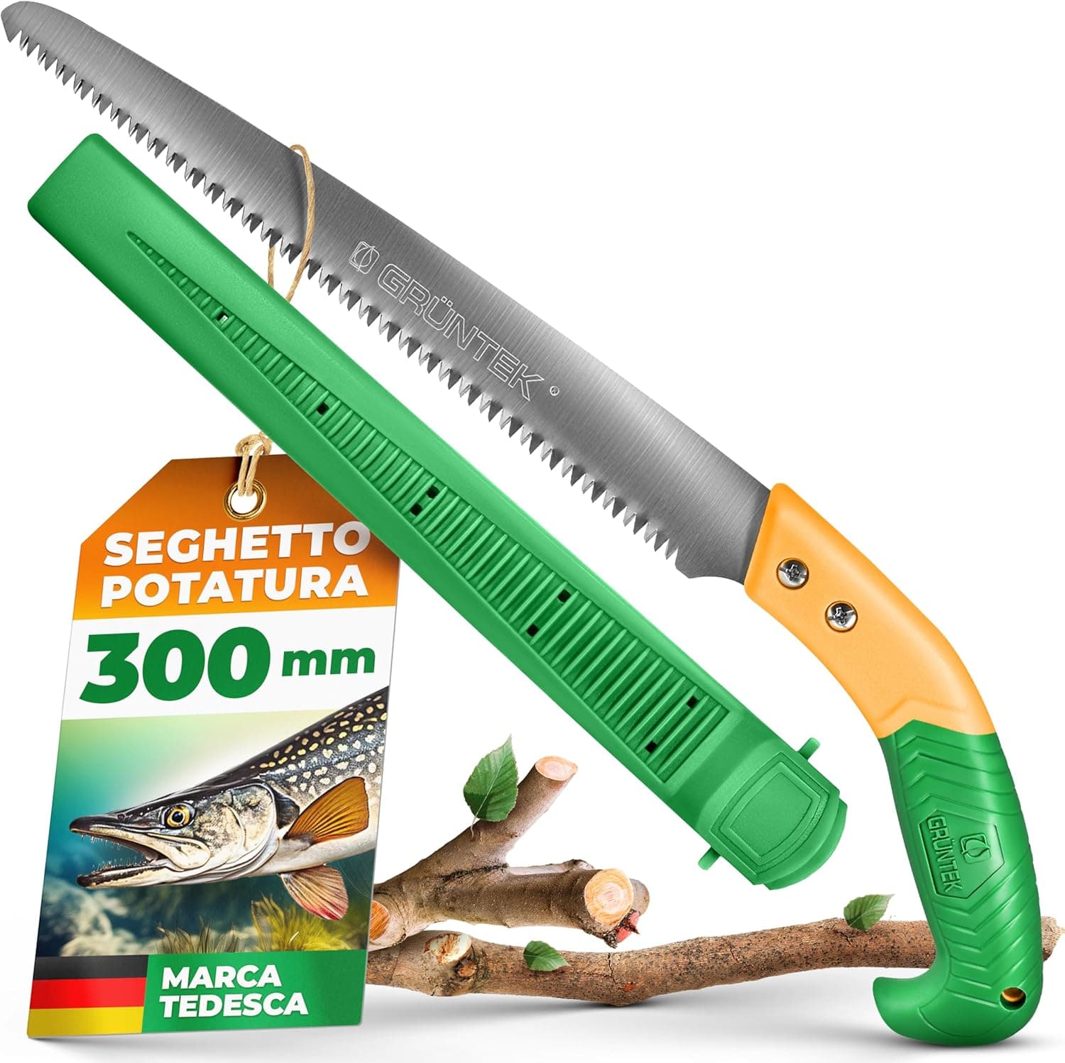 GRÜNTEK Seghetto per legno e potatura 300 mm 🪚