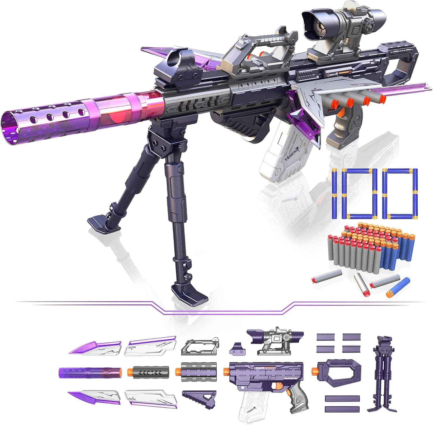 HAUTIK Pistola giocattolo da cecchino con 100 freccette 🎯