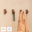 Thumbnail 1 de HomeDo ganci autoadesivi in legno Rettangolo noce nero 4 pezzi 🪵